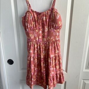 No Boundaries Coral Floral Dress